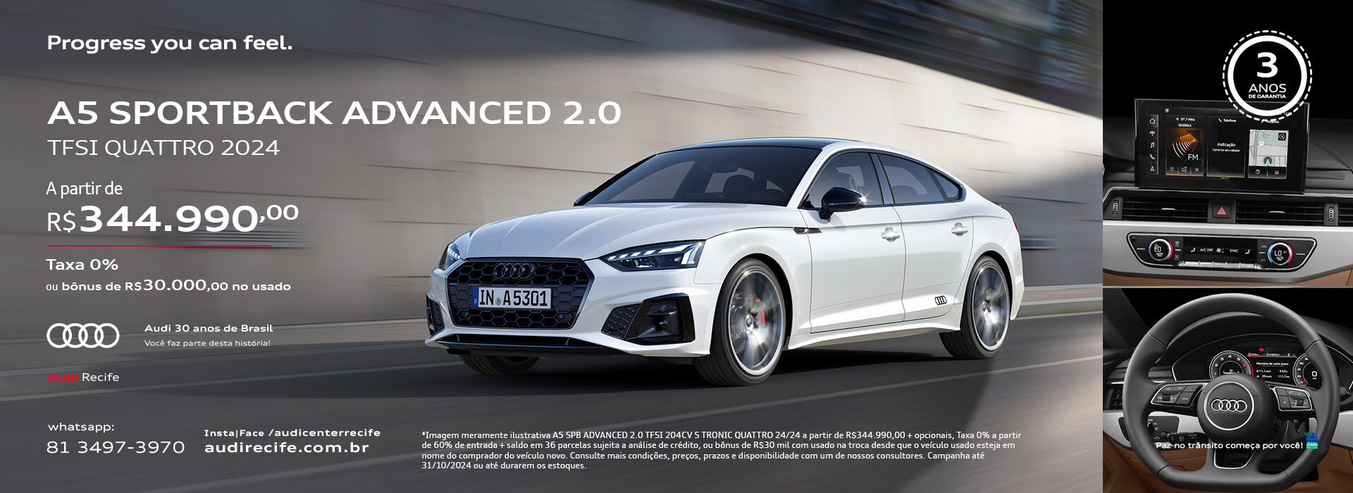 A5 SPORTBACK ADVANCED 2.0 TFSI QUATTRO